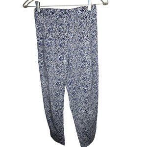 Pants women’s small(By measurements) Blue white floral elastic waist in the back